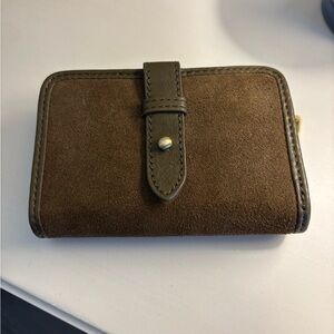 Spartina 449 Brown and Olive Green Suede Wallet